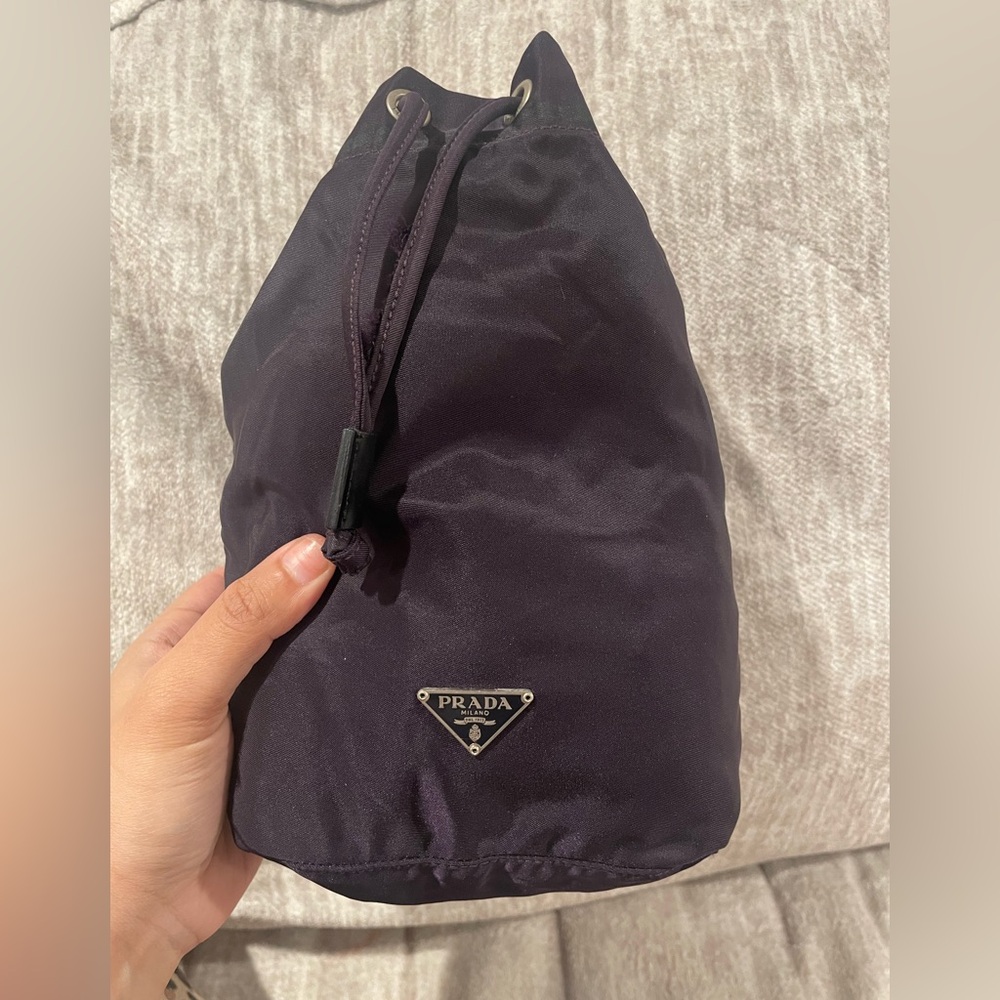 Prada Dark Purple Drawstring Pouch